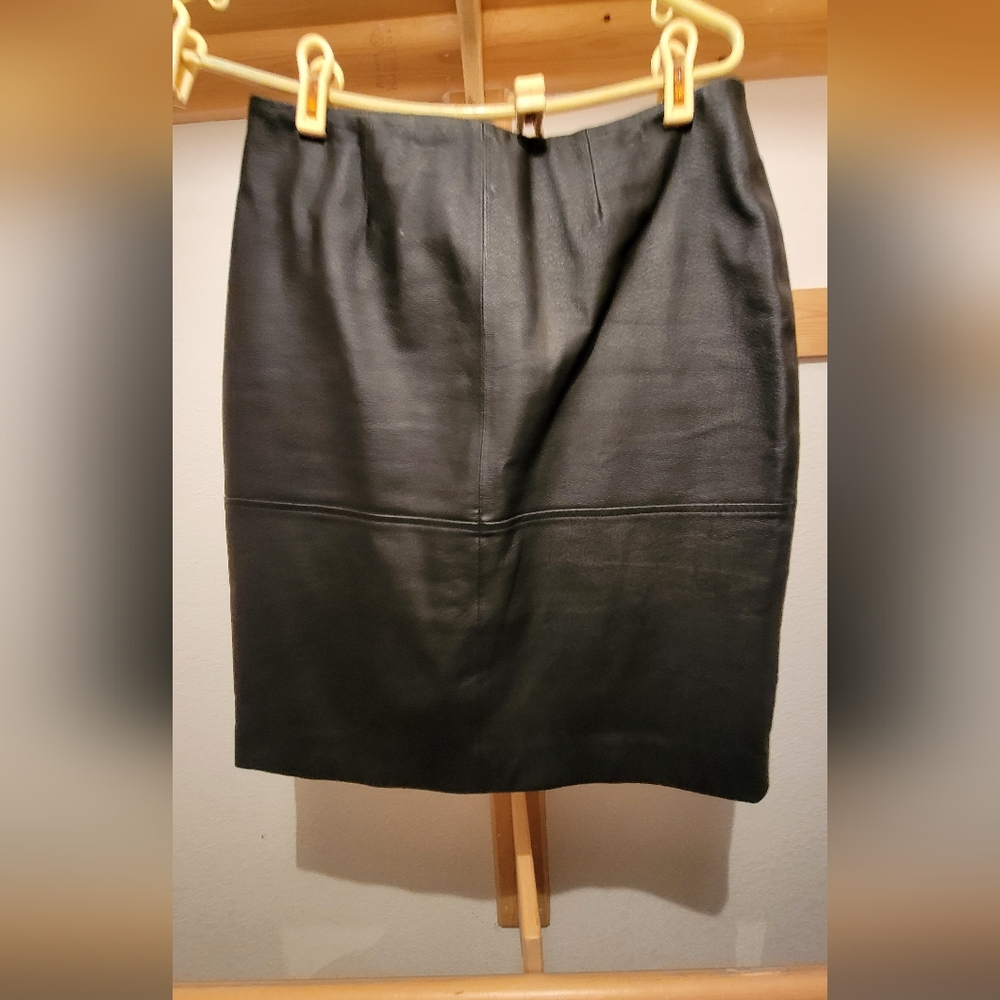 Black leather skirt